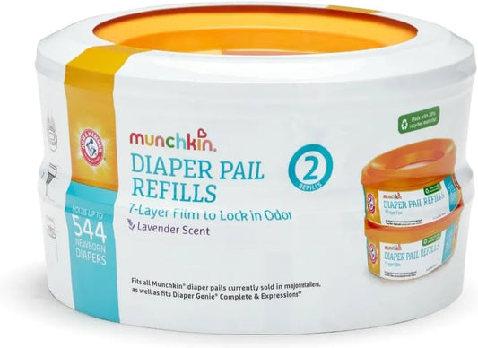 Munchkin Arm & Hammer Diaper Pail Refills, Lavender, 1 Count (Pack of 24)