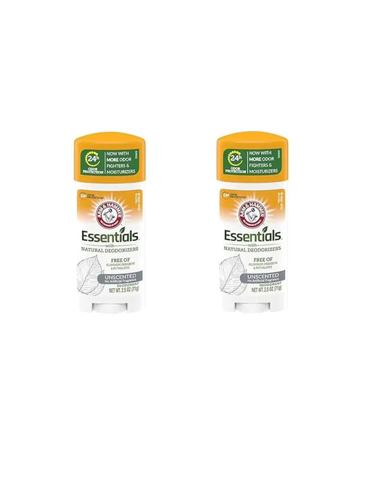 ARM & HAMMER Essentials Natural Deodorant Unscented 2.50 oz (Pack of 2)