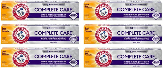 Arm & Hammer Complete Care Stain Defense Fluoride Anticavity Toothpaste, 6 oz (Pack of 6) (Packaging May Vary) (Packaging May Vary)