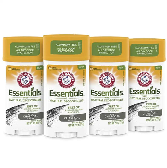 ARM & HAMMER Essentials Charcoal Deodorant for Men and Women, 4-Pack