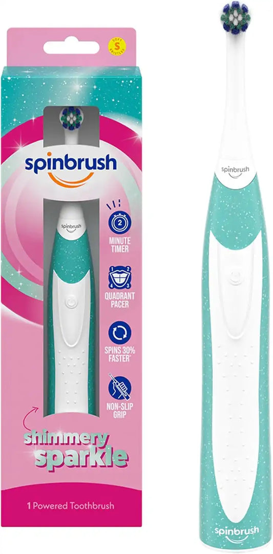 Spinbrush Kids Electric Toothbrush, Shimmery Sparkle, Battery-Powered