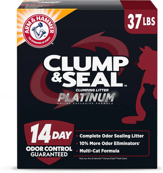 ARM & HAMMER Clump & Seal Platinum Clumping Cat Litter, Online Only, 37 Lbs