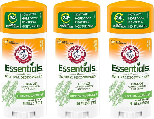 Arm & Hammer Essentials Deodorant Rosemary Lavender, 2.5oz, Pack of 3