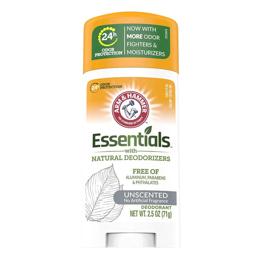 Arm & Hammer Essentials Natural Deodorant, Unscented 2.5 oz (71 g)