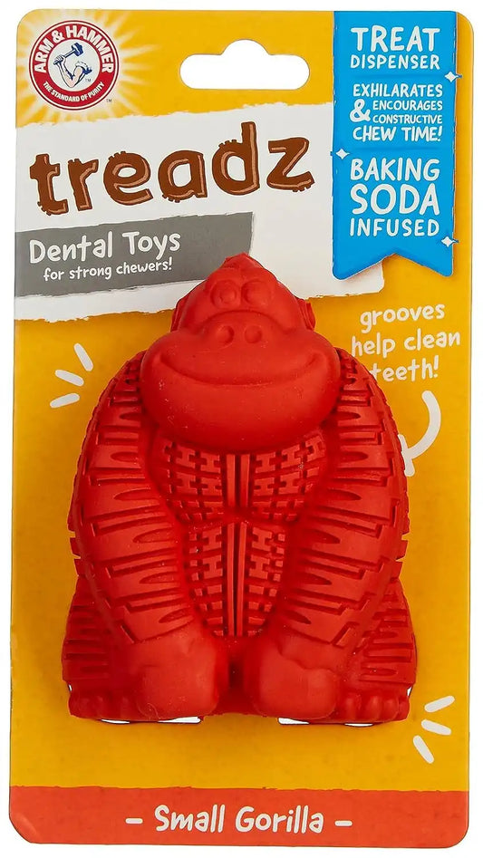 ARM & HAMMER for Pets Super Treadz Mini Gorilla Dental Chew Toy for Dogs | Dog Dental Chew Toys Reduce Plaque & Tartar Buildup Without Brushing | for Dogs up to 25 Lbs