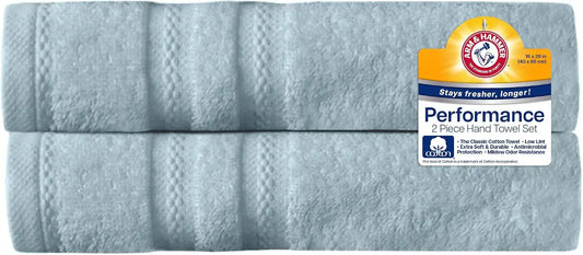 Arm & Hammer Performance Hand Towels, 2 Piece, Light Blue