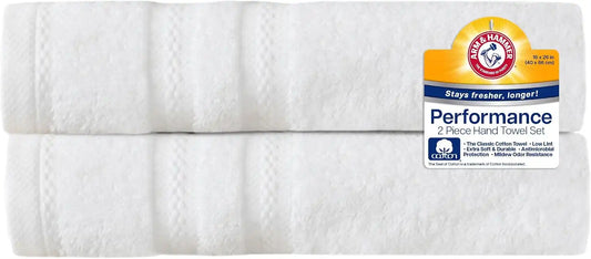 ARM & HAMMER Performance Hand Towels, 6 Piece, White