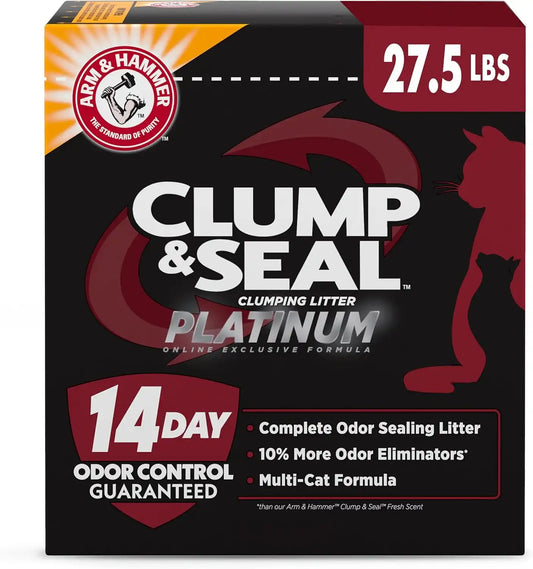 ARM & HAMMER Clump & Seal Platinum Clumping Cat Litter, Exclusive, 27.5 Lbs