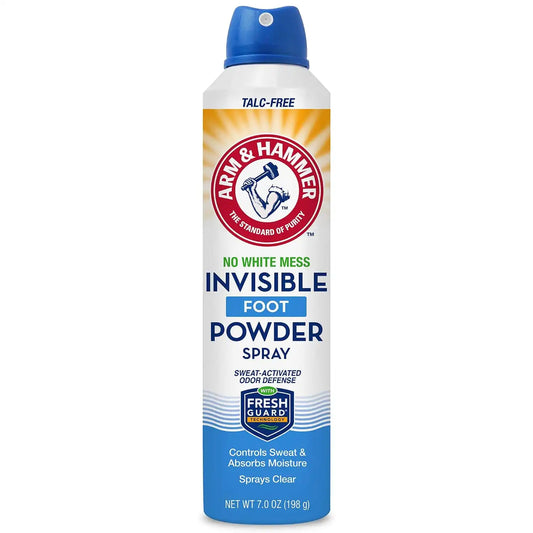 Arm & Hammer Invisible Foot Powder Spray, Clear Talc-Free Foot Odor & Sweat Control, Foot Spray Odor Eliminator Spray, Foot Odor Eliminator For Men & Women, Foot Odor Spray, 7 Oz (1 Pack)