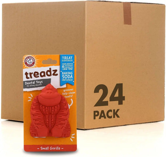 ARM & HAMMER Super Treadz Mini Gorilla Dental Chew Toy, Small, 3.5 in, 24Pk
