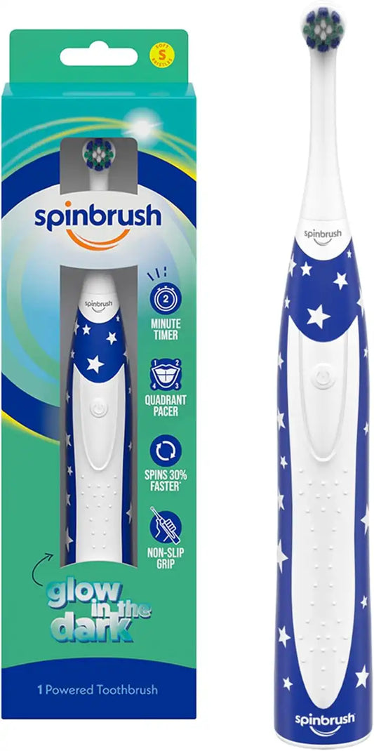 Spinbrush Kids Electric Toothbrush, Glow in The Dark, Battery-Powered