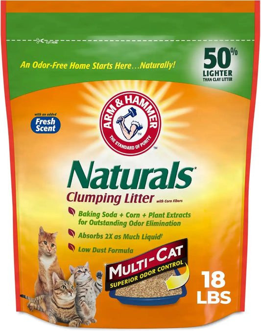 ARM & HAMMER Naturals Clumping Cat Litter, Multi Cat, 18 lbs