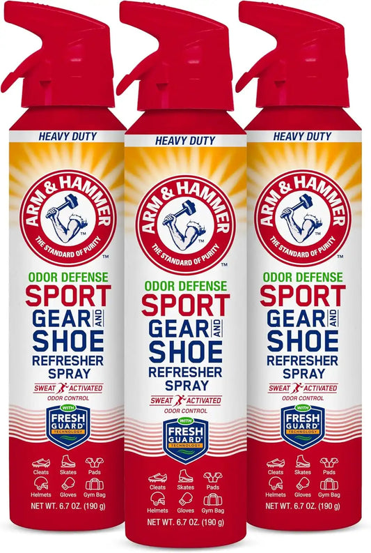 Arm & Hammer Odor Defense Sport Gear & Shoe Refresher Spray, 6.7 oz, 3 Pack